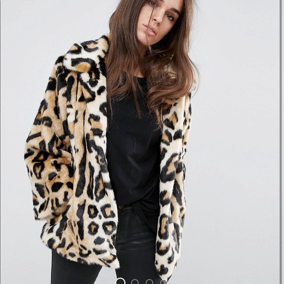 ASOS Jackets & Blazers - Asos swing faux fur coat size 12